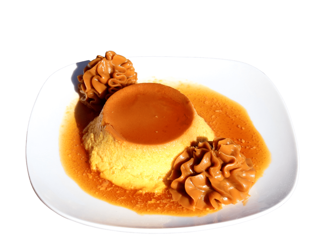 flan con dulce de leche