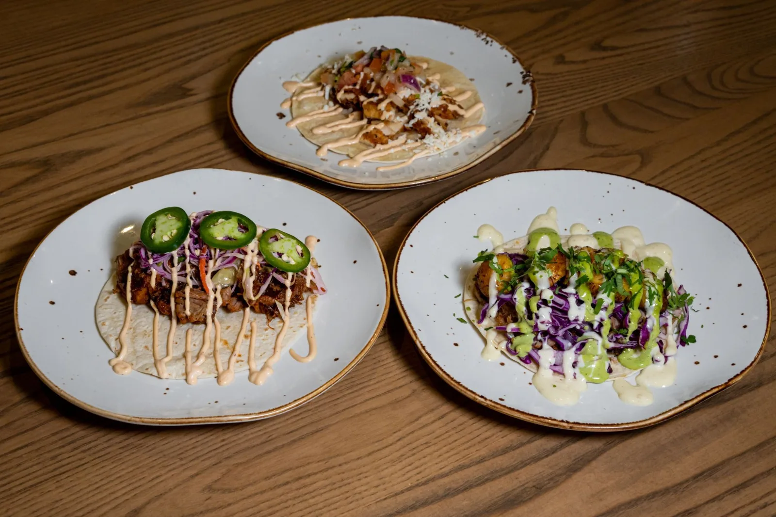 Latin fusion specialty tacos at Tequila Mama Dacula