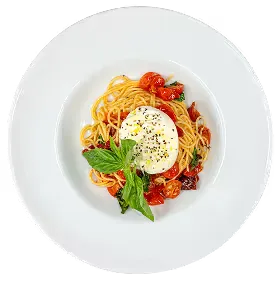 SPAGUETTI WITH BURRATA CHEESE