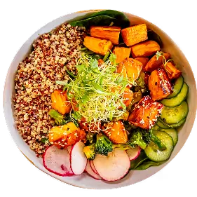 GLAZED SALMON & QUINOA BOWL