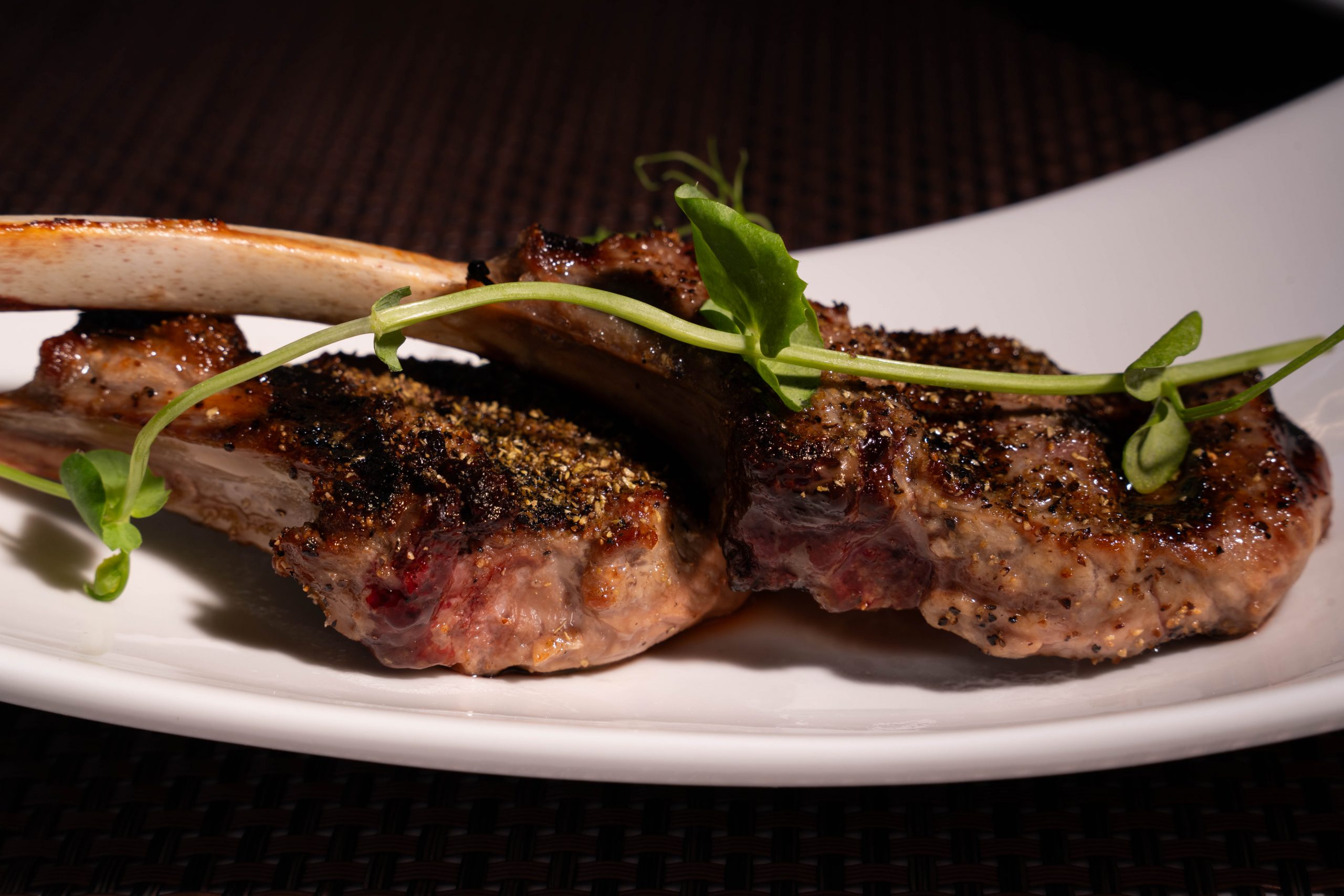 Tomo's grilled lamb chops dusted with sansho Japanese spice